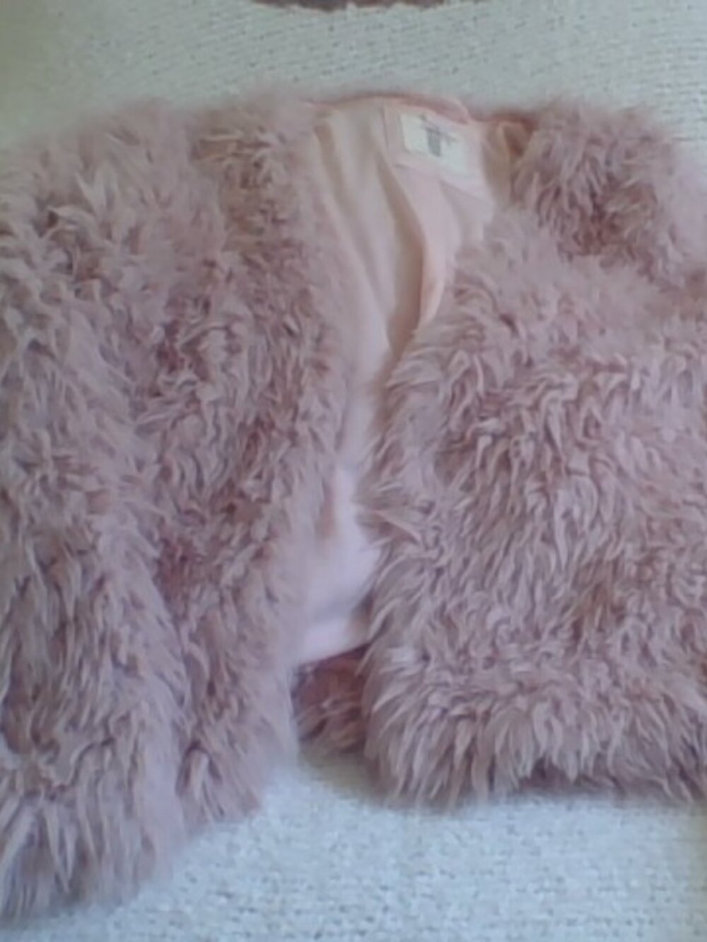 H&M Pink Faux Fur Shaggy Jacket - Picture 2 of 5